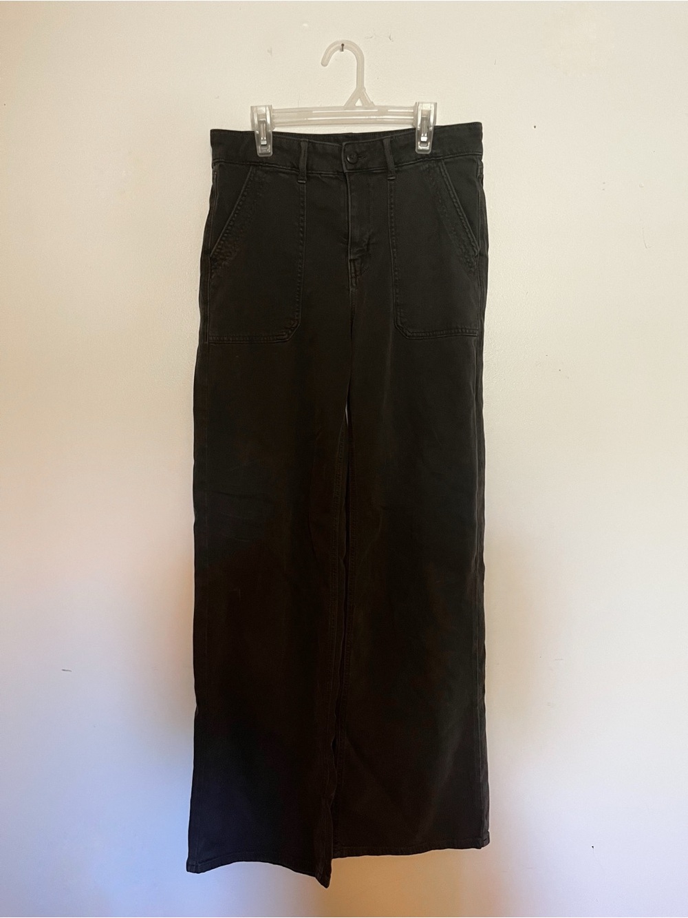 Women’s American Eagle Grey Super High Rise Baggy Wide Leg Cargo Jeans